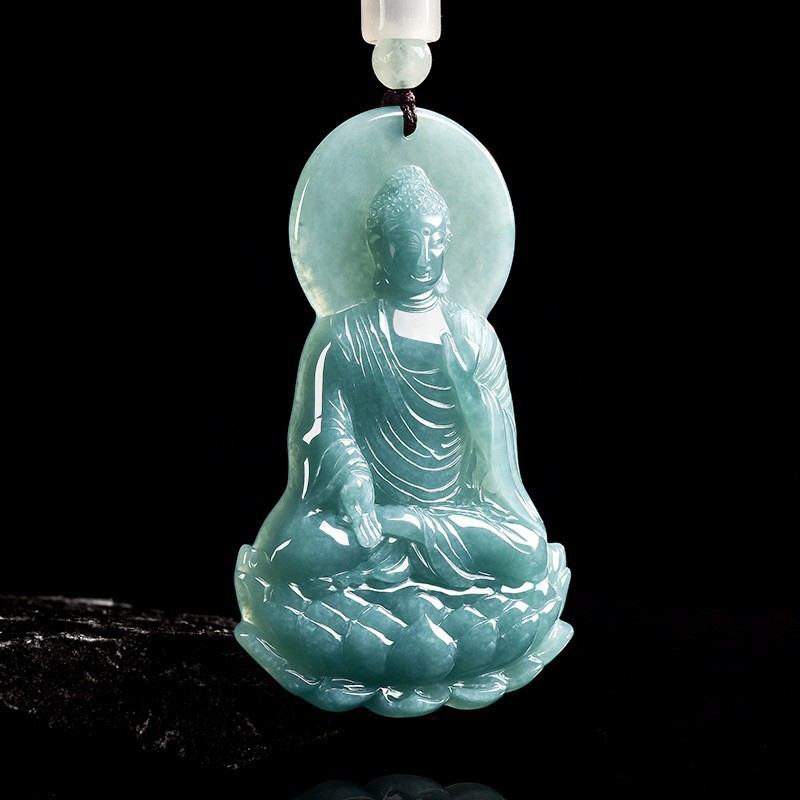 Jewelry & Watches Sp Zo O - Natural Burmese Jadeite Buddha Pendant Necklace