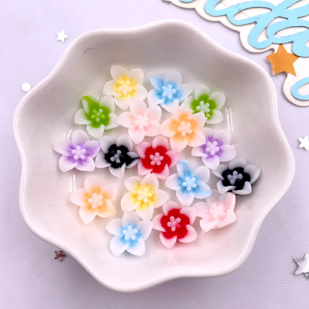 Paradise Jewelry & Watches Llc - 50pcs Resin 13mm Colorful 3D Morning
