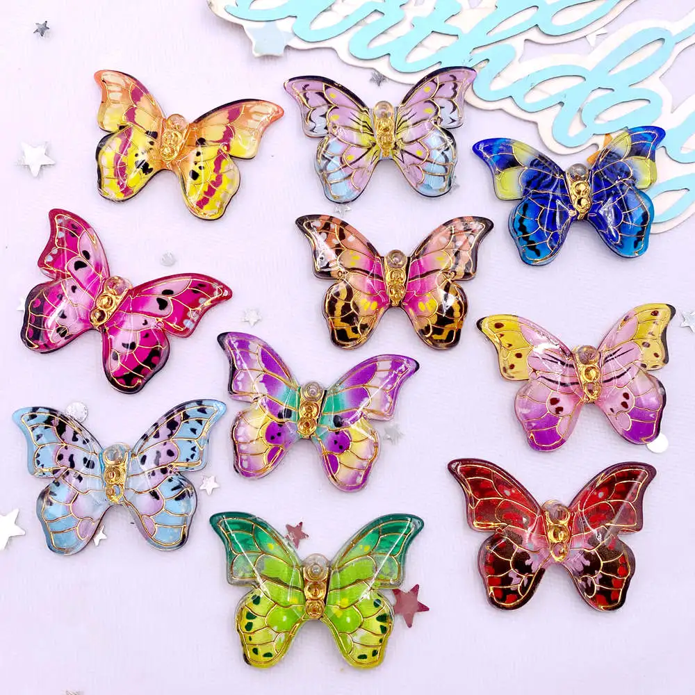 Paradise Jewelry & Watches Llc - 10pcs Colorful Beautiful Butterfly Figurines Flatback