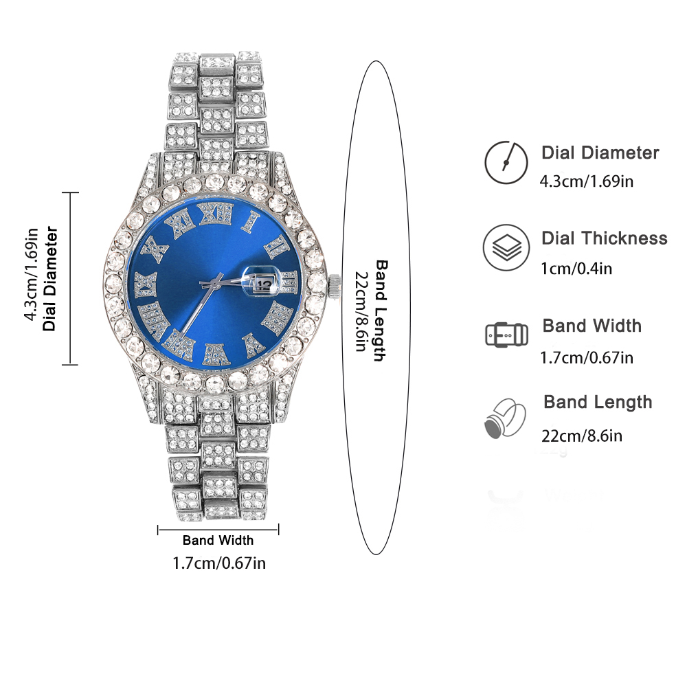 3pcs Hip-hop Watch Jewelry Set - Jewelry Watches Silver ulasan dan harga