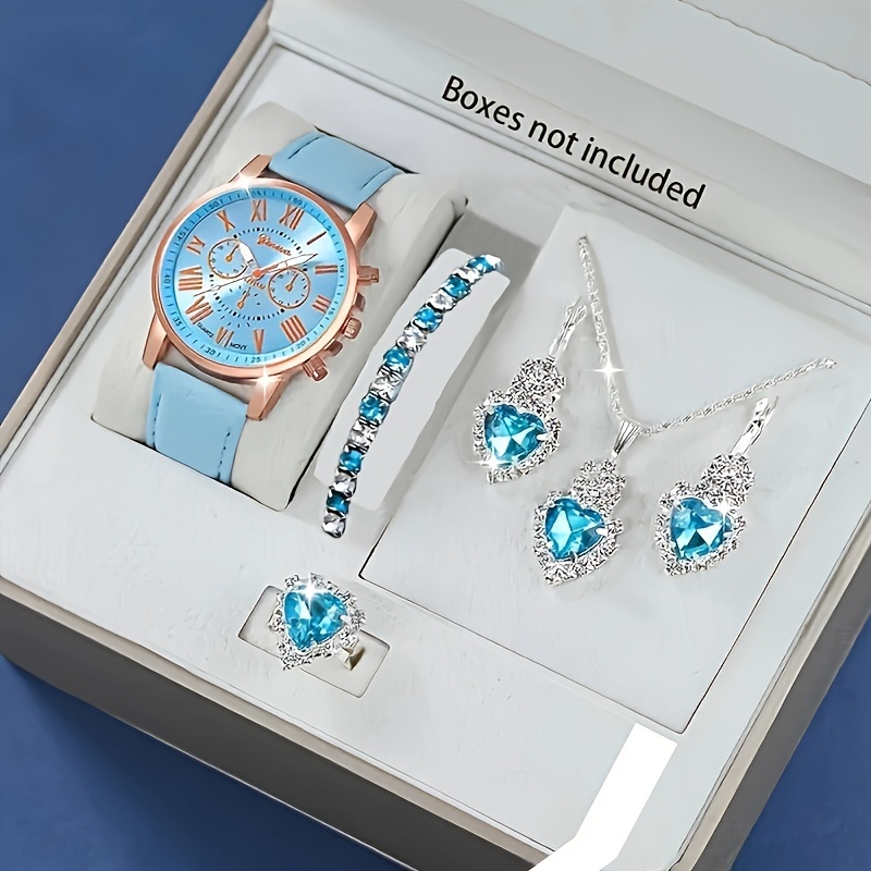 Elegant Rose Gold Sky-Blue Lov - Stones Watches & Jewelry In Sweden Ab ulasan dan harga