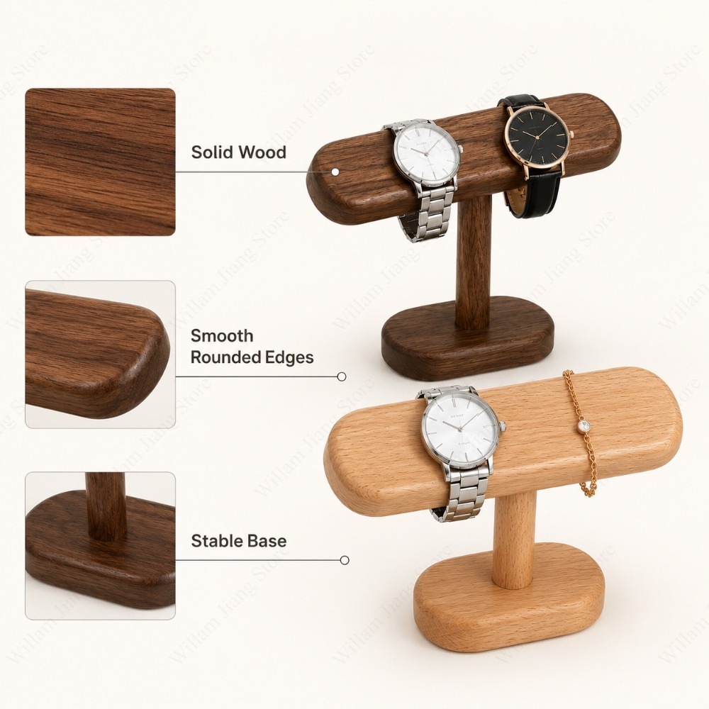 1 PC Wooden Watch Display Stan - Watches Jewelry Holder ulasan dan harga