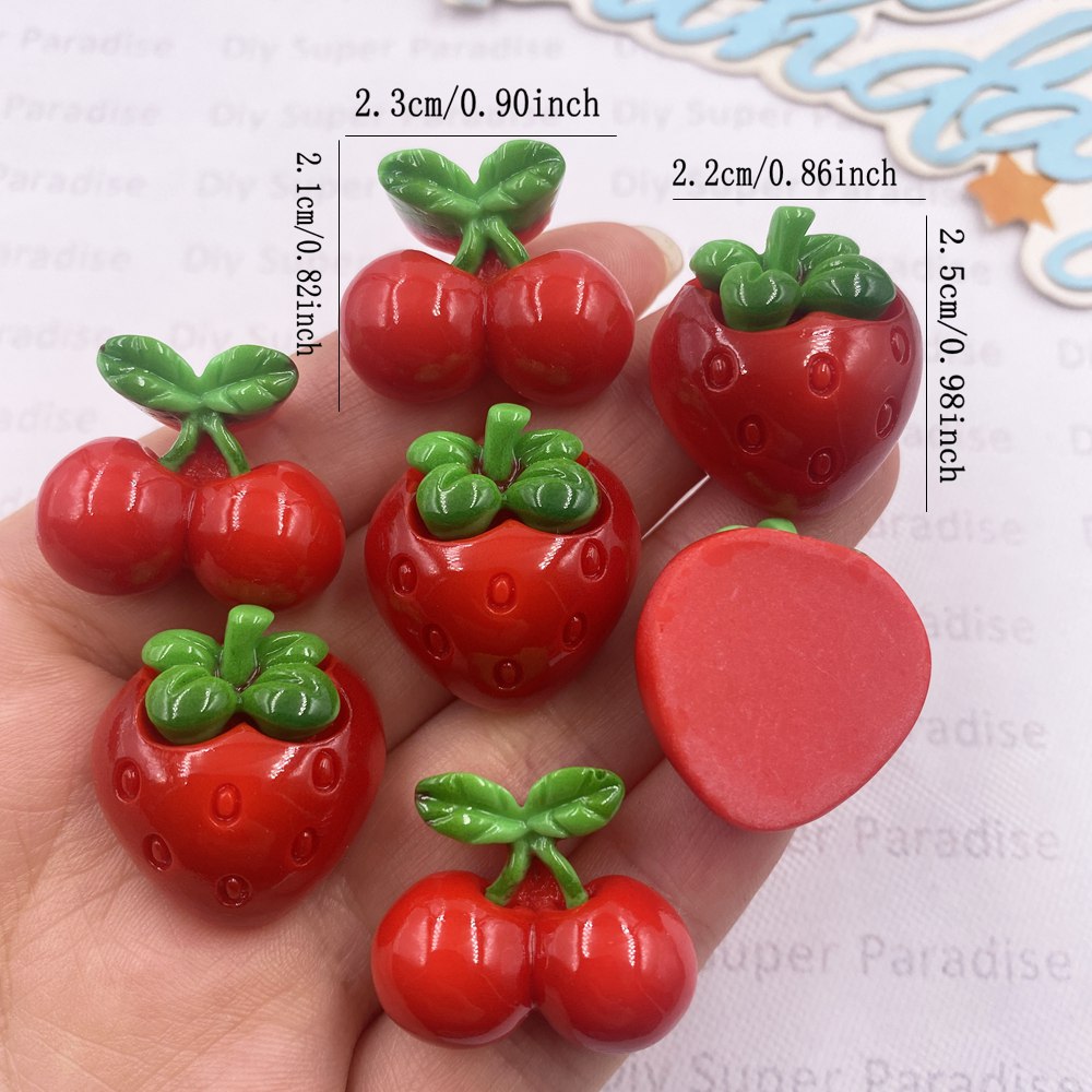 8PCS Resin Kawaii Colorful Red - Paradise Jewelry & Watches Llc ulasan dan harga