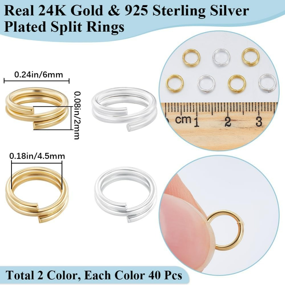 1 Box 80Pcs Split Jump Ring 24 - Gold Plated Ring ulasan dan harga