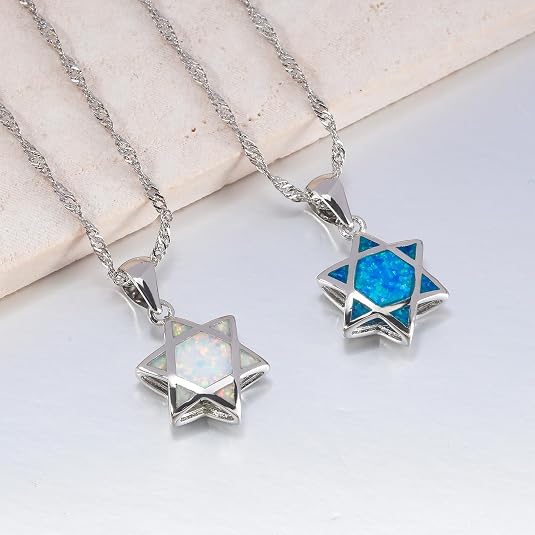 Star of David Opal Pendant Nec - Jewelry & Watches Sp Zo O ulasan dan harga